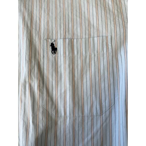 Polo Ralph Lauren Button Down Men Size 2XL Vertical Strip Cotton Blue Pony Shirt - Picture 4 of 7